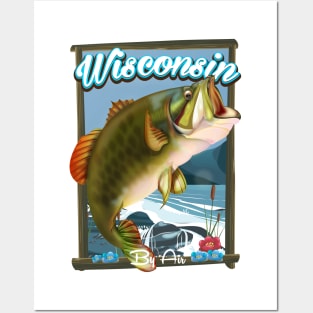 Wisconsin fishing travel poster Posters and Art